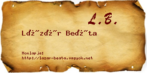 Lázár Beáta névjegykártya