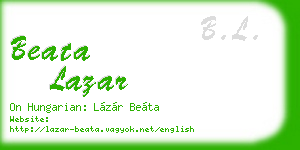 beata lazar business card